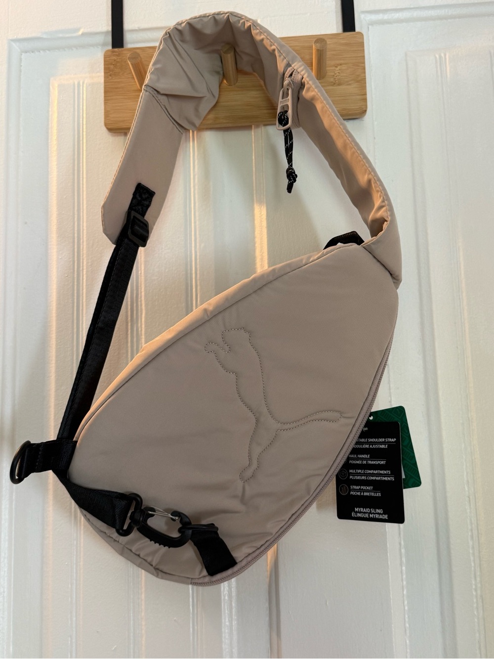 Puma Taupe Sling Bag with Black Strap